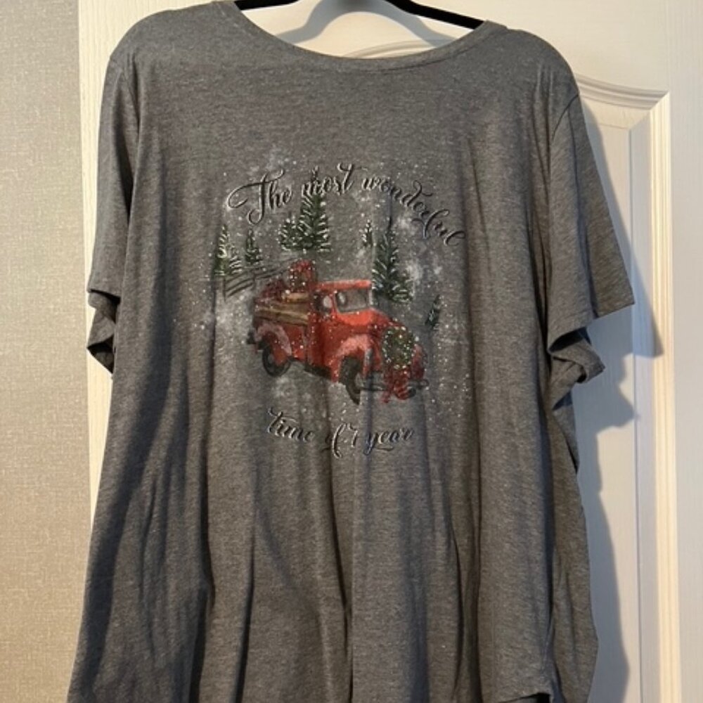 Christmas Graphic Tee with Red Truck
